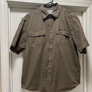 Carhartt Vintage Short Sleeve Button Up Men’s XL Brown 100% Cotton